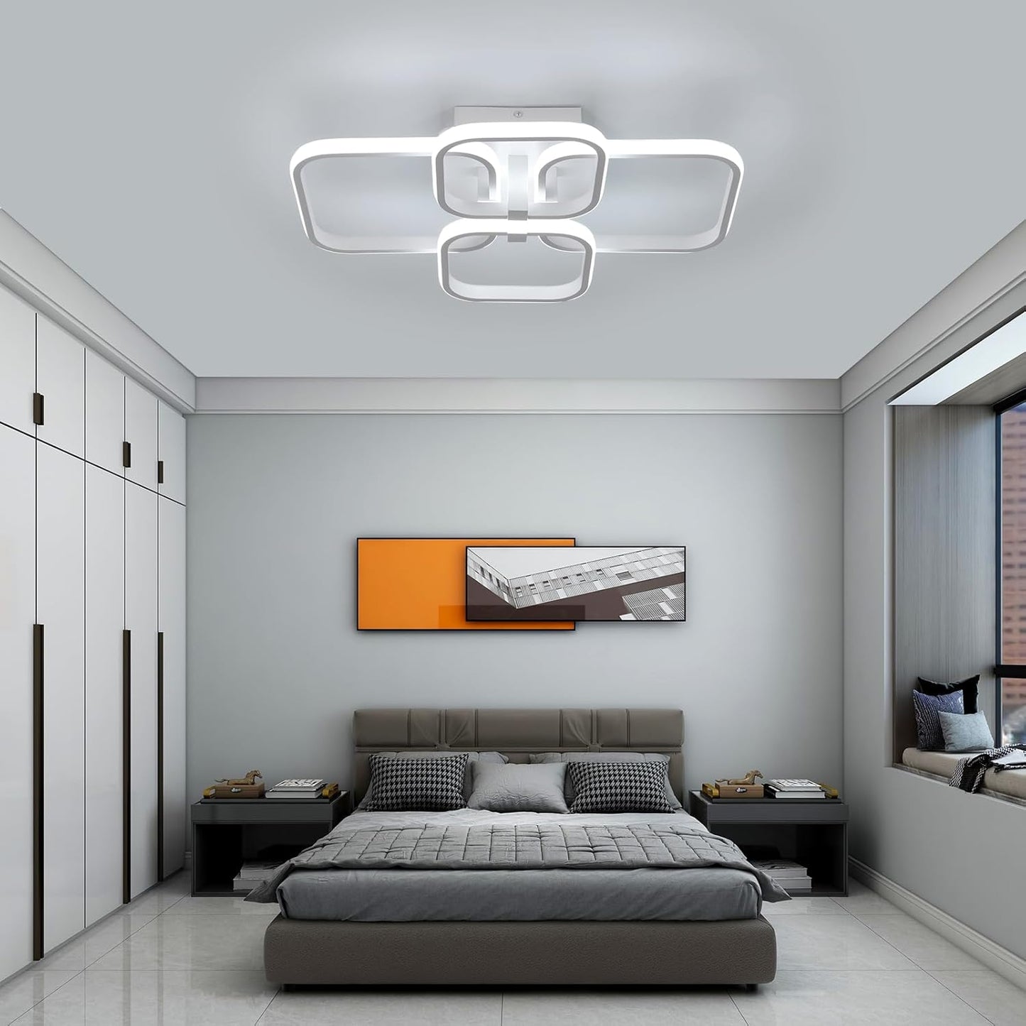 Modern 4-Squares LED Ceiling Light