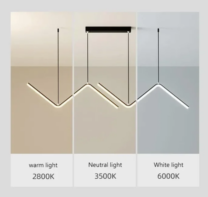 Minimalist Zigzag LED Pendant Light