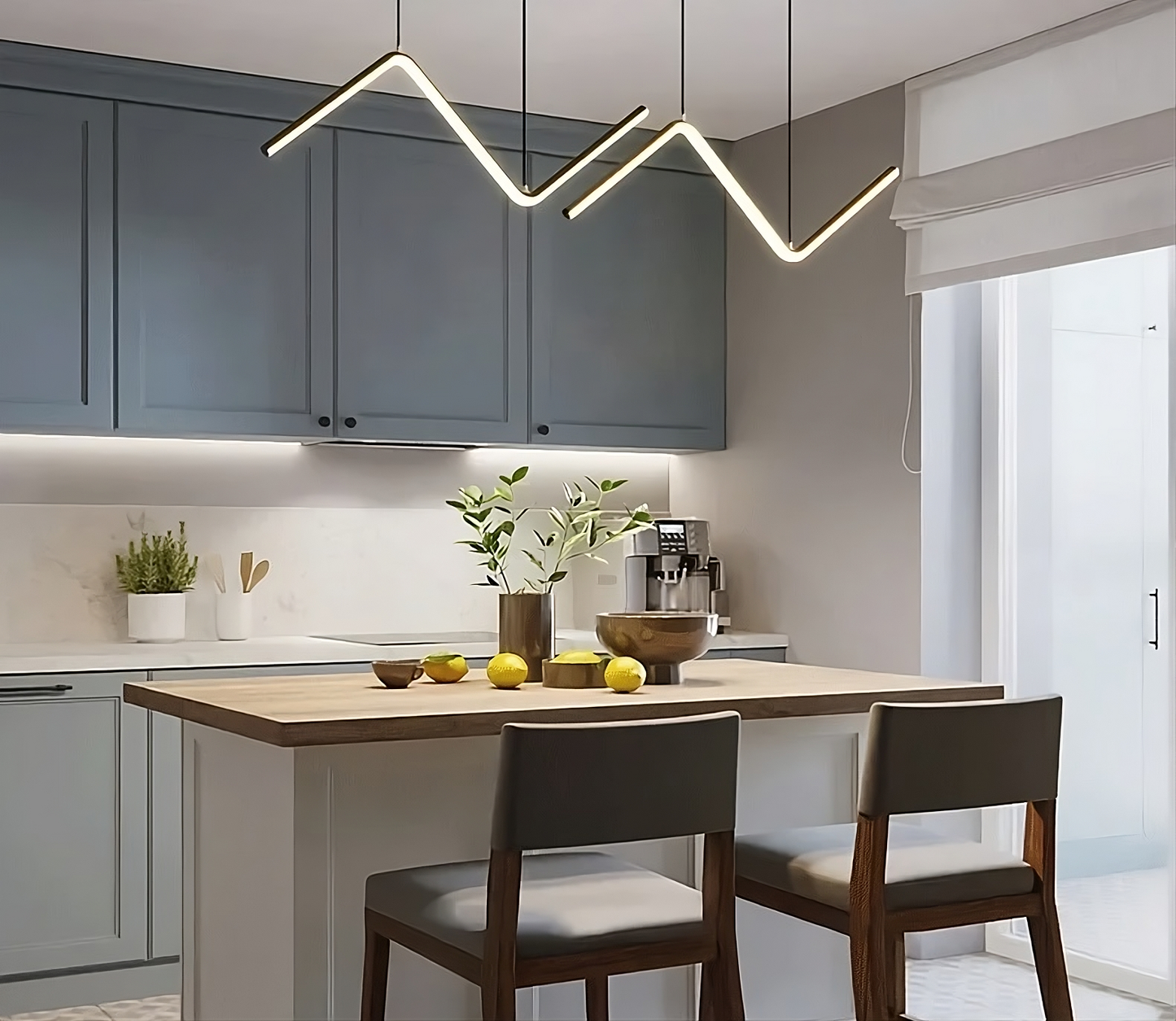 Minimalist Zigzag LED Pendant Light