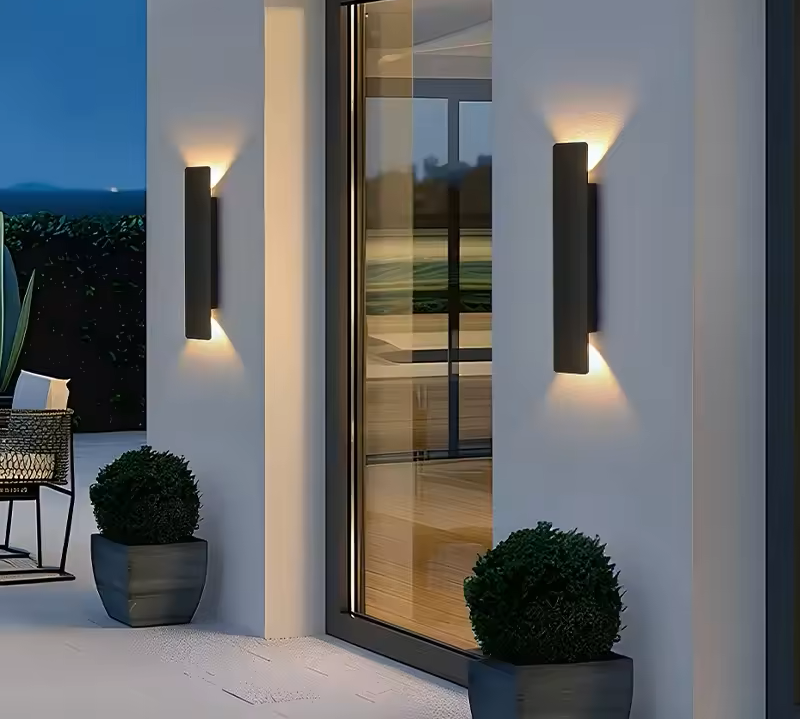 Two-Beam Vertical Outdoor Wall Light