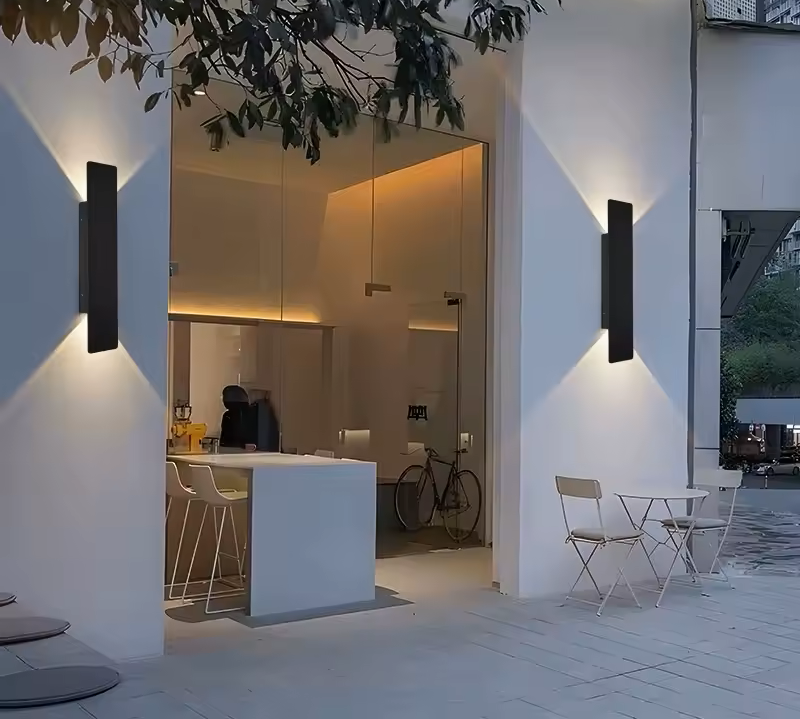 Two-Beam Vertical Outdoor Wall Light